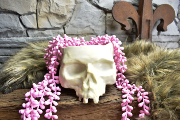 Large skull plantpot matt white