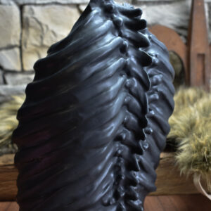 Handmade ribcage vase black matt