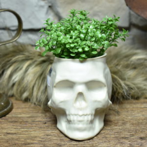 Small skull plantpot white matt