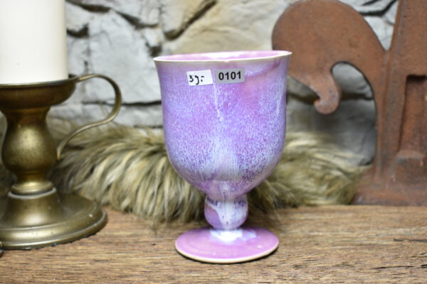 Handmade ceramic chalice lilac effect glaze 1 - Image 4