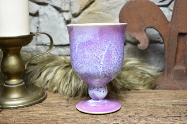 Handmade ceramic chalice lilac effect glaze 1 - Image 3