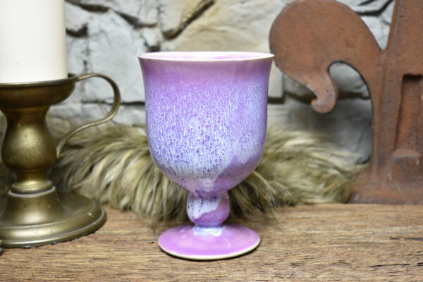 Handmade ceramic chalice lilac effect glaze 1