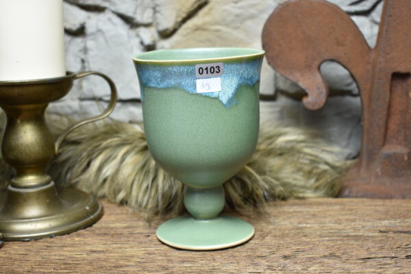 Handmade ceramic chalice mat green effect glaze 1 - Image 4