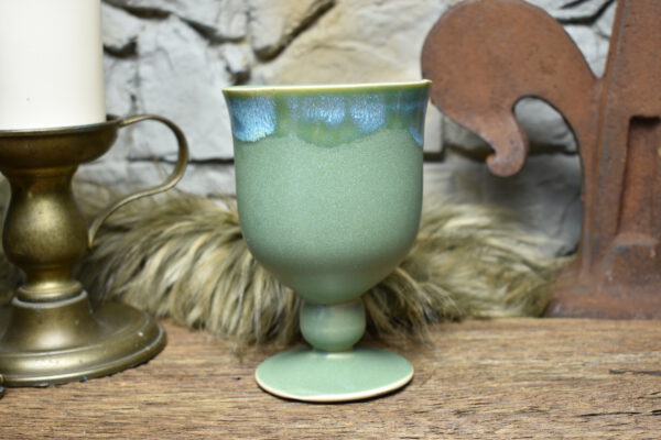 Handmade ceramic chalice mat green effect glaze 1 - Image 3