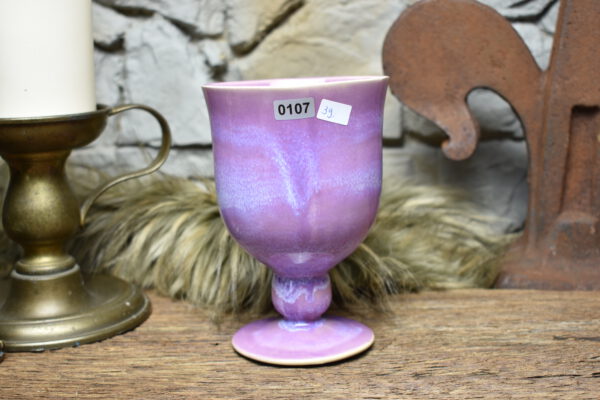 Handmade ceramic chalice lilac effect glaze 2 - Image 4