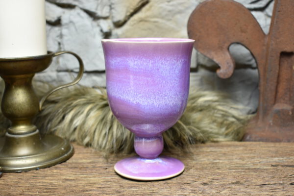 Handmade ceramic chalice lilac effect glaze 2 - Image 3