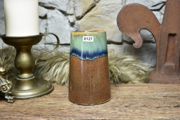 500ML Beer mug matt brown and effect glaze - Image 4