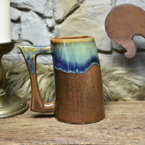 500ML Beer mug matt brown and effect glaze