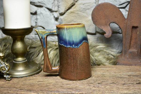 500ML Beer mug matt brown and effect glaze