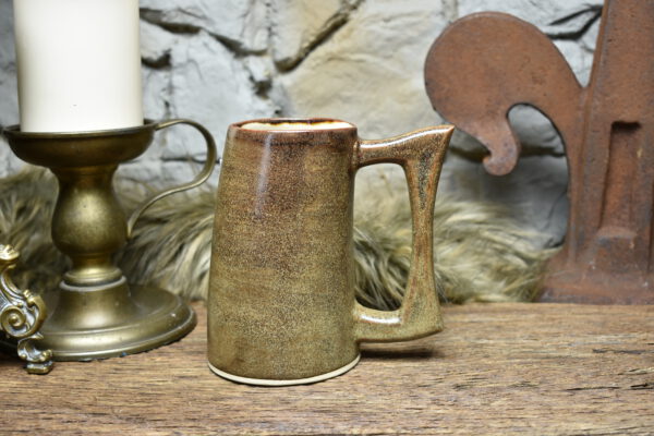 500ML Beer mug matt brown glaze - Image 3