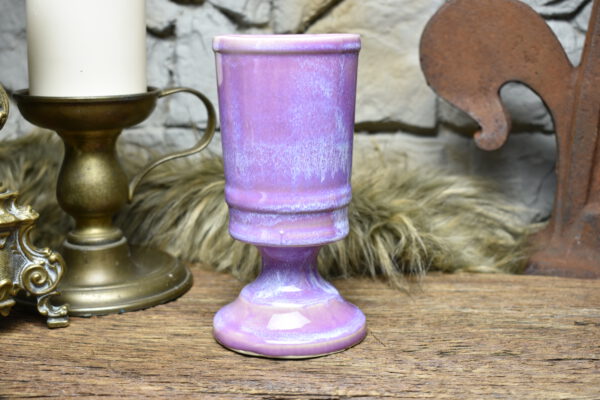 Handmade ceramic chalice 330ML with lilac effect glaze 1