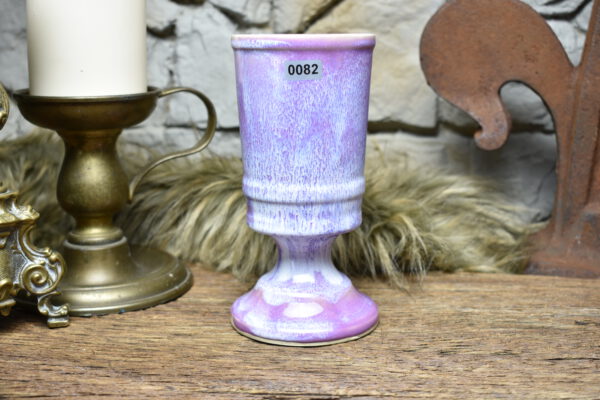 Handmade ceramic chalice 330ML with lilac effect glaze 2 - Image 3