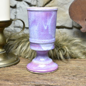Handmade ceramic chalice 330ML with lilac effect glaze 2