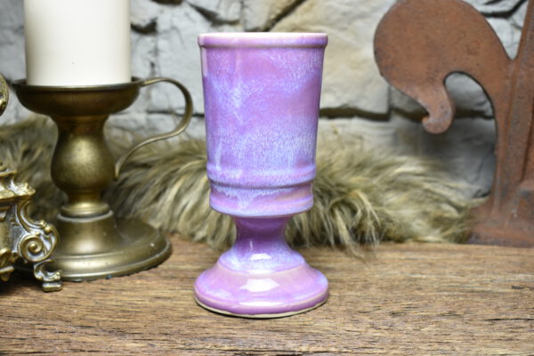 Handmade ceramic chalice 330ML with lilac effect glaze 3