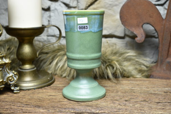 Handmade ceramic chalice 330ML with green matt and effect glaze 1 - Image 2