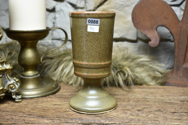 Handmade ceramic chalice 330ML with brown mat glaze - Image 2