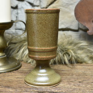 Handmade ceramic chalice 330ML with brown mat glaze
