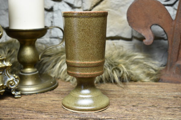 Handmade ceramic chalice 330ML with brown mat glaze
