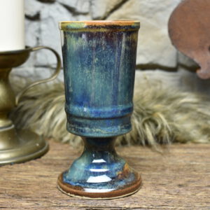 Handmade ceramic chalice 330ML with brown and blue effect glaze 3