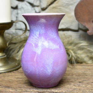 Handmade small vase lilac effect glaze