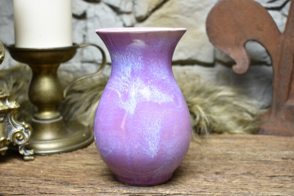 Handmade small vase lilac effect glaze