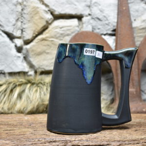 500ML Beer mug matt black and effect glaze