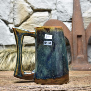 500ML Beer mug brown/blue effect glaze