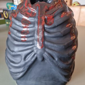 *custom* ribcage vase black/red